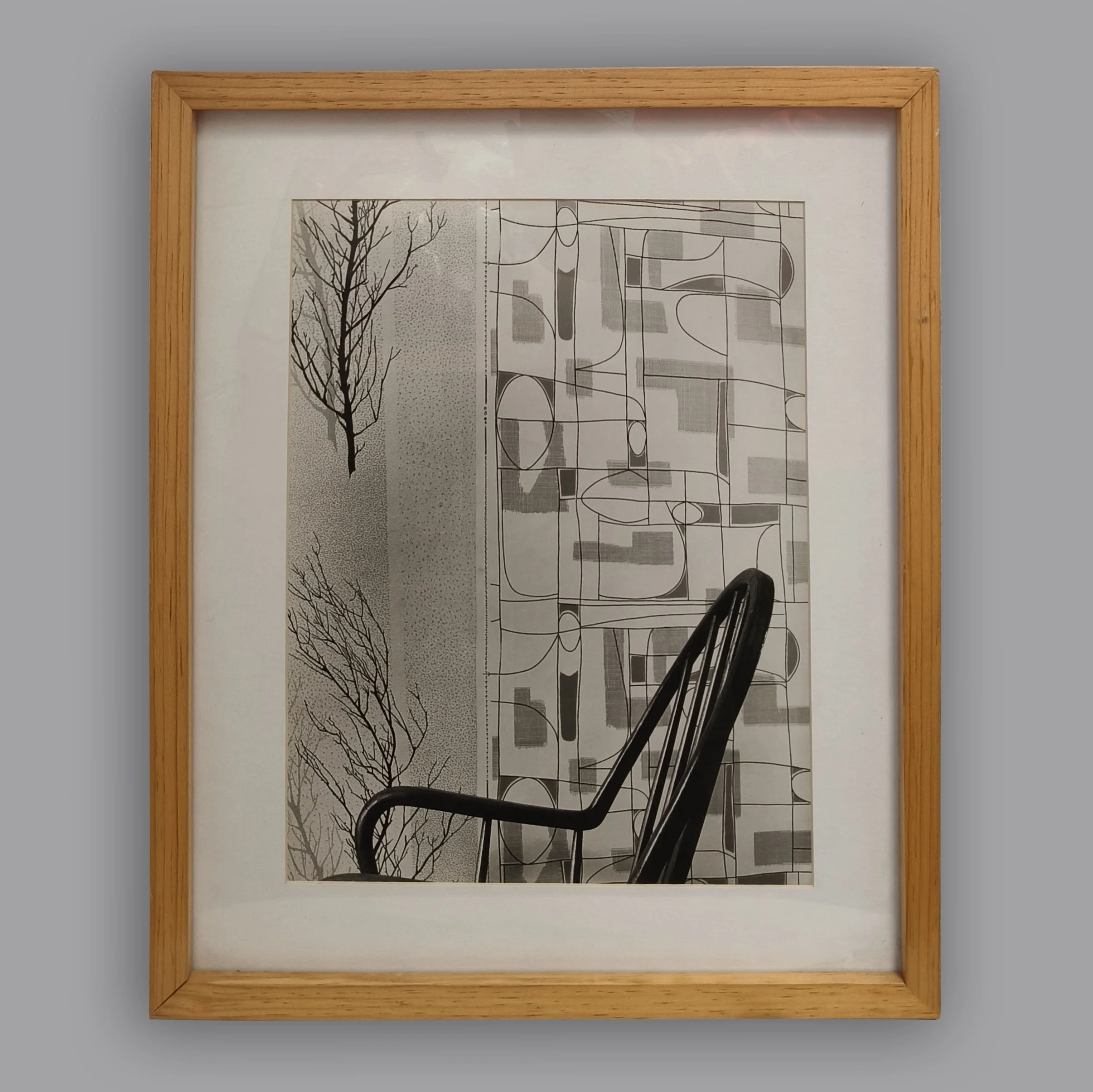   Helga Luckhaus. May 1958 (Silla).  Impresión sobre placa de gelatina. Firmada y fechada al reverso. Enmarcada.  37.5 x 28 cm. 