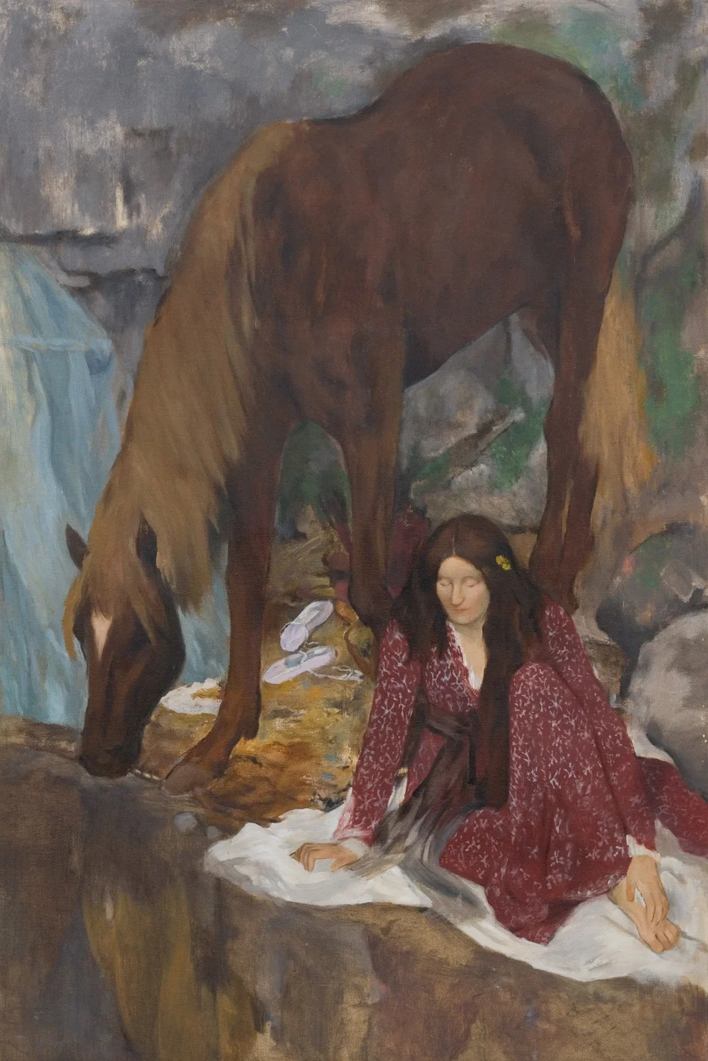 Portrait of Mlle Fiocré in the Ballet La Source (Detail) after Edgar Degas Oil 24" X 36" 2004 Painted from the original at the Brooklyn Museum of Art