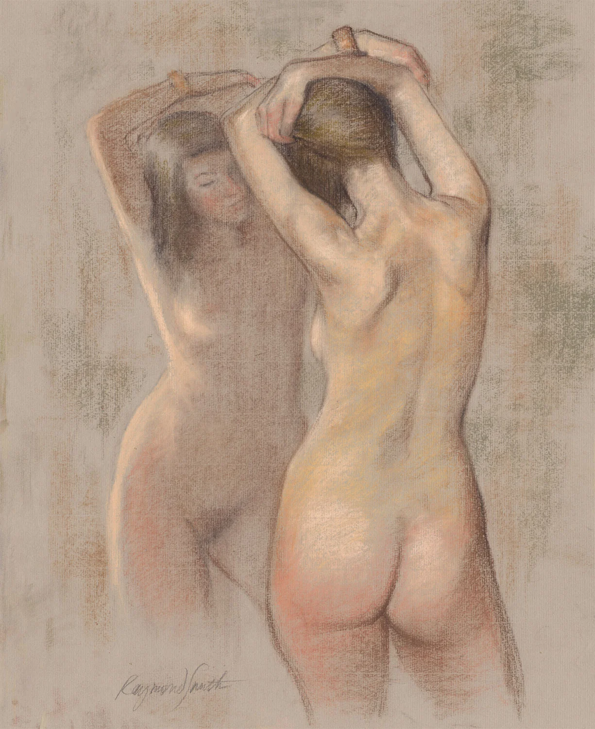 Robin at a Mirror Pastel & Charcoal 17" X 21" 2008
