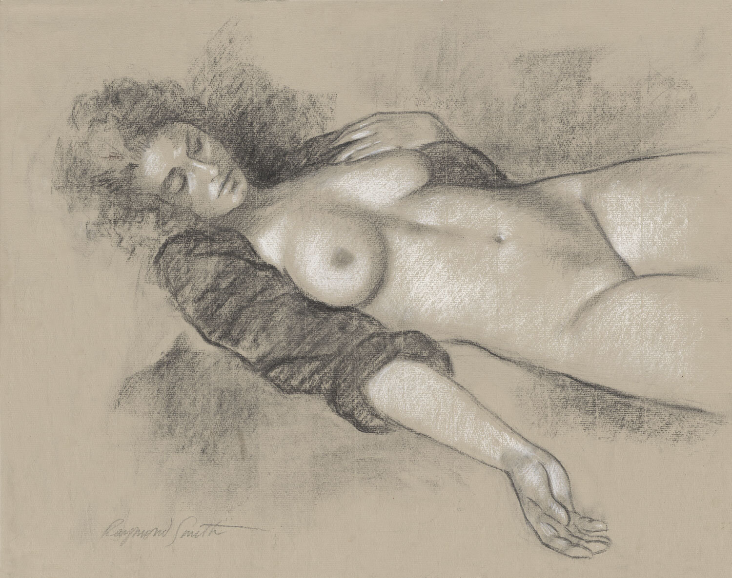    Come with Me   &nbsp;Charcoal &amp; Chalk &nbsp;&nbsp;17" X 22"&nbsp;  