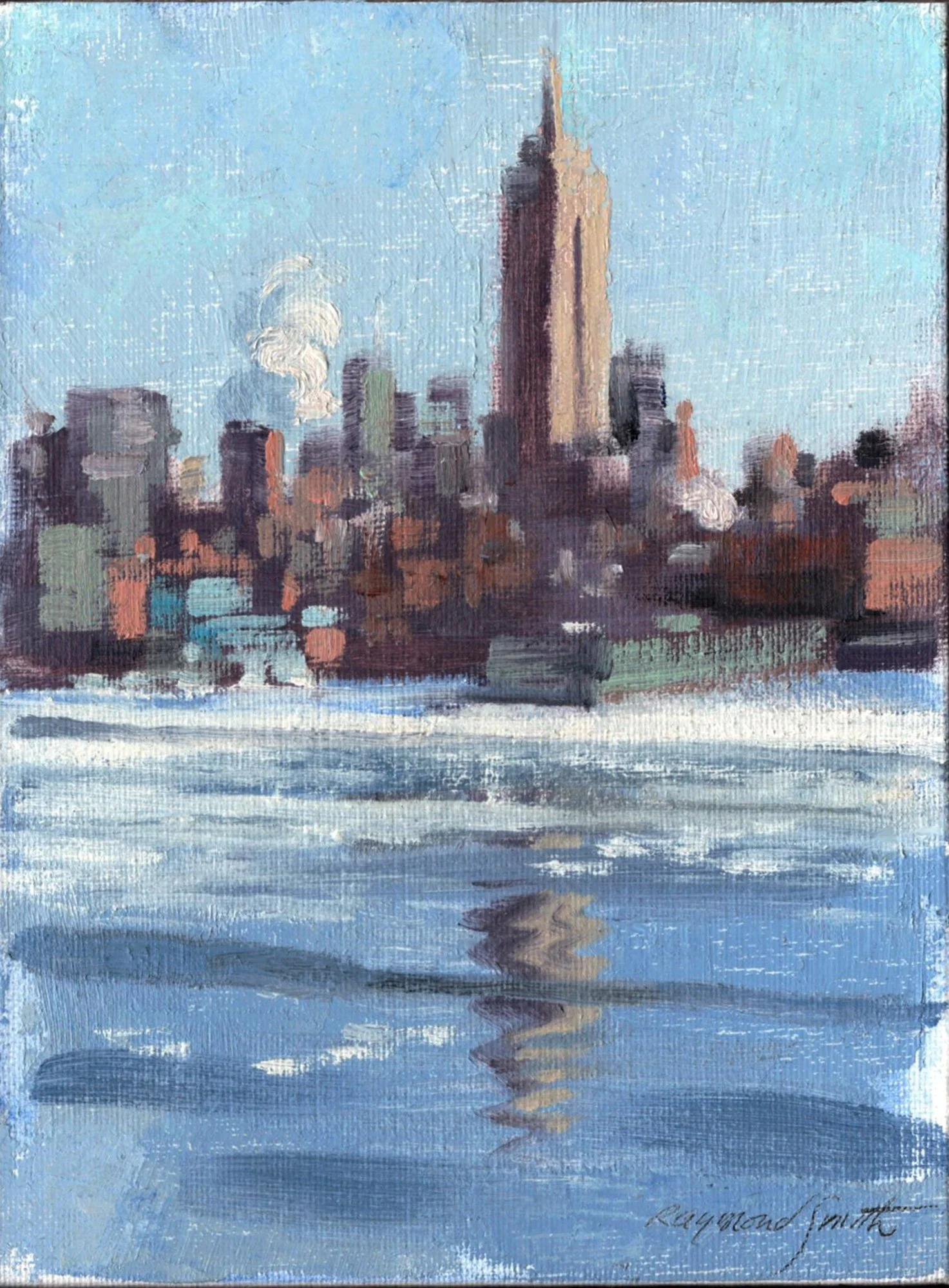    Hudson River Freeze &nbsp;  Oil/Panel &nbsp;&nbsp;6” X 8”  2018   Rice/Wisniewski Collection  