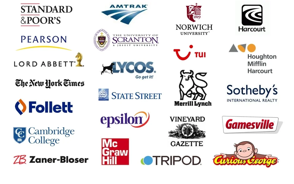 A few of the companies for which I've been hired as a digital strategist and/or IA consultant