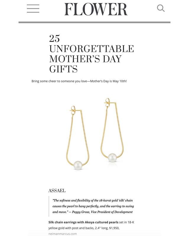 Magnificent Pearls for Mom. Thank you @flowermagazine + @the.jewelry.editor for the lovely @assaelpearls feature in your Mother&rsquo;s Day Gift Guide.