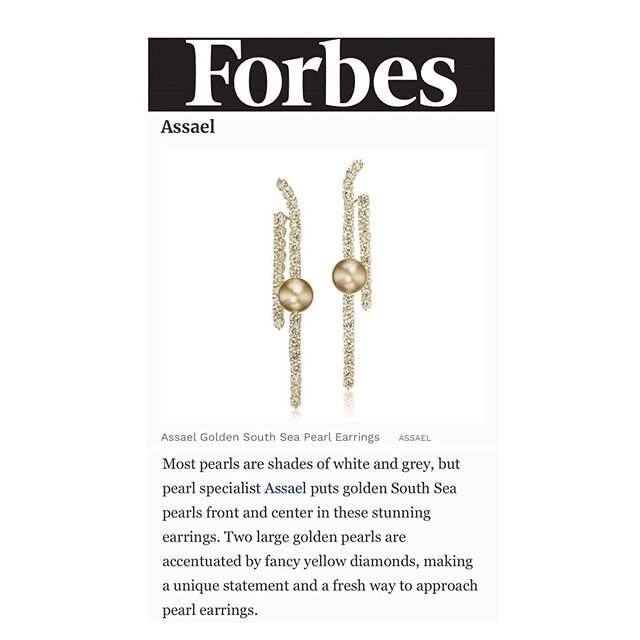 Assael Golden South Sea Pearl Earrings featured in @forbes June birthstone story. Thank you @kristen_shirley_ for including @assaelpearls!