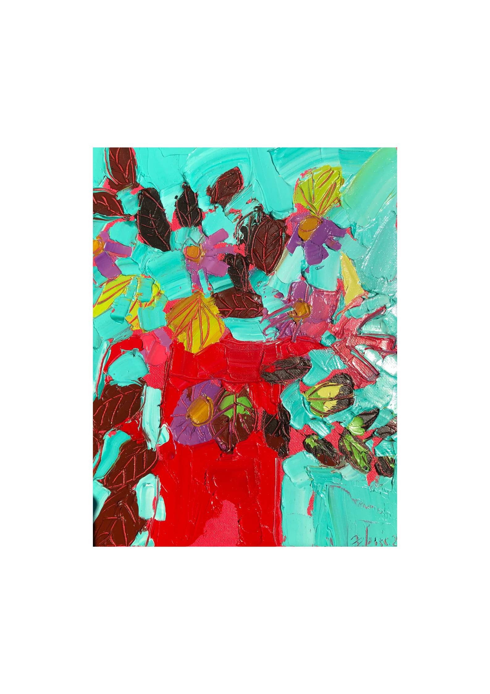 Cosmos_and_Smoke Bush_in_a_Red_Jug.png