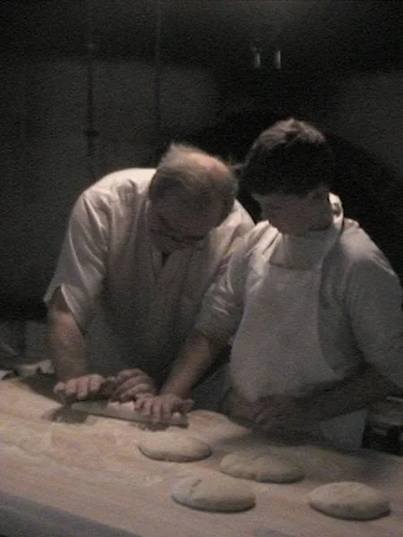 Gerard training Jake at the bench.