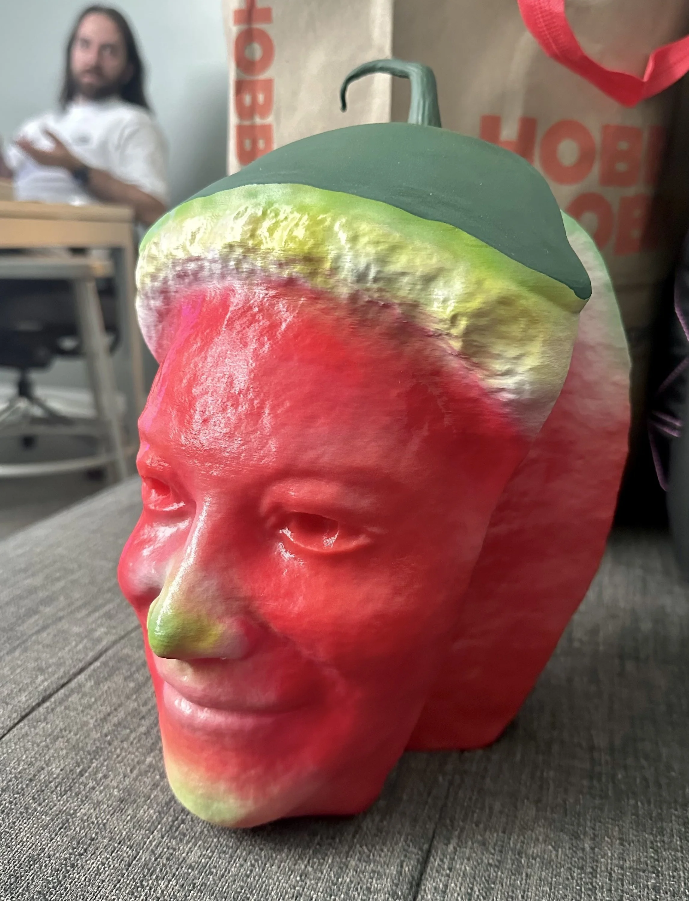  In-house Production / Wieden + Kennedy / Design + Fabrication  To celebrate the departure of a beloved colleague, we created  Christine’s Watermelon Head : a sculpture of her head as if it were carved from watermelon (like in that one episode of  Se