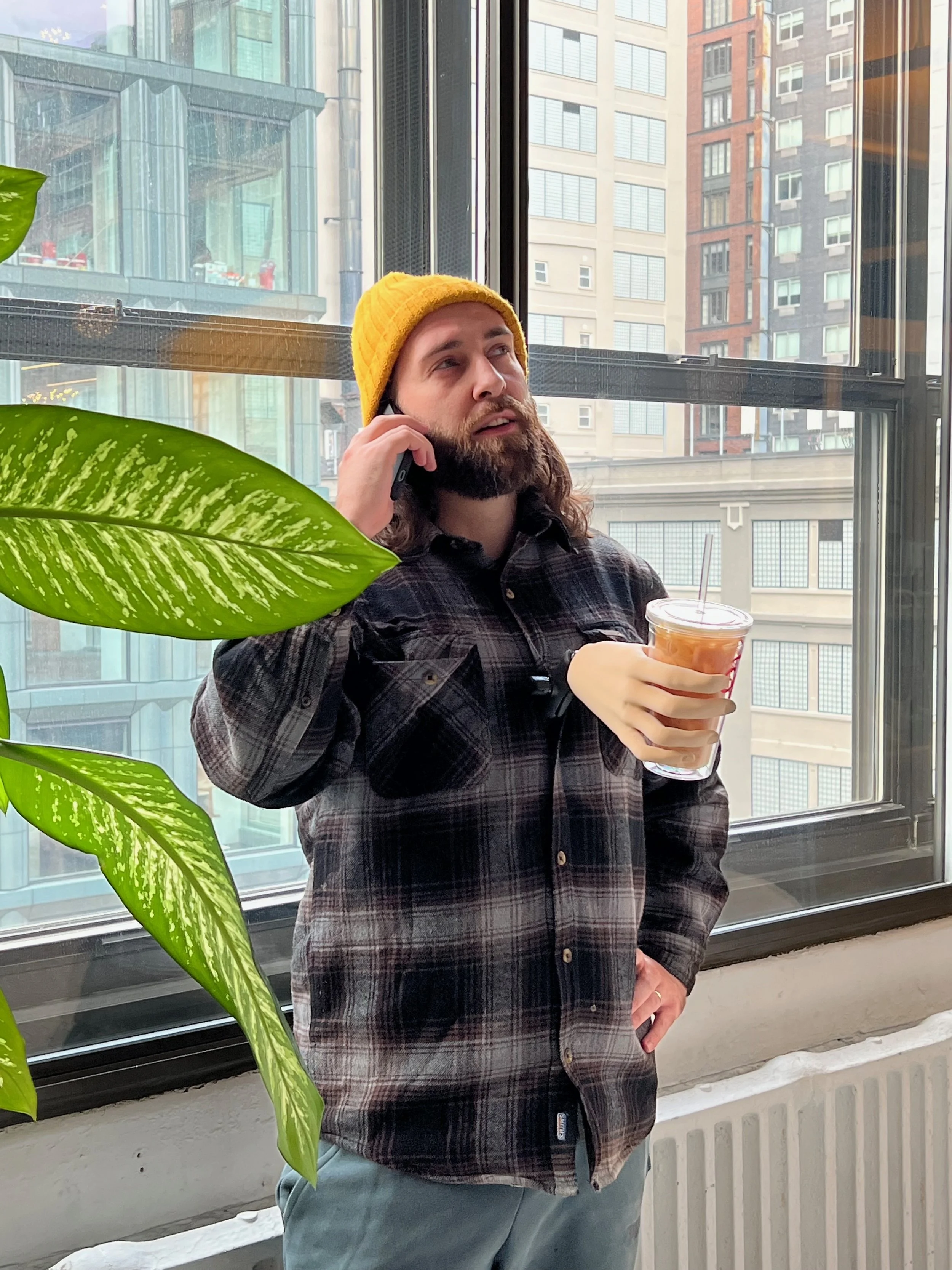  Client: Coffee Mate / Agency: Wieden + Kennedy / Creative Engineering, Design, Fabrication  The  Coffee Mate Third Arm  offers busy people an extra arm to hold their iced coffee as they go about their daily awesome tasks.  We designed and built work