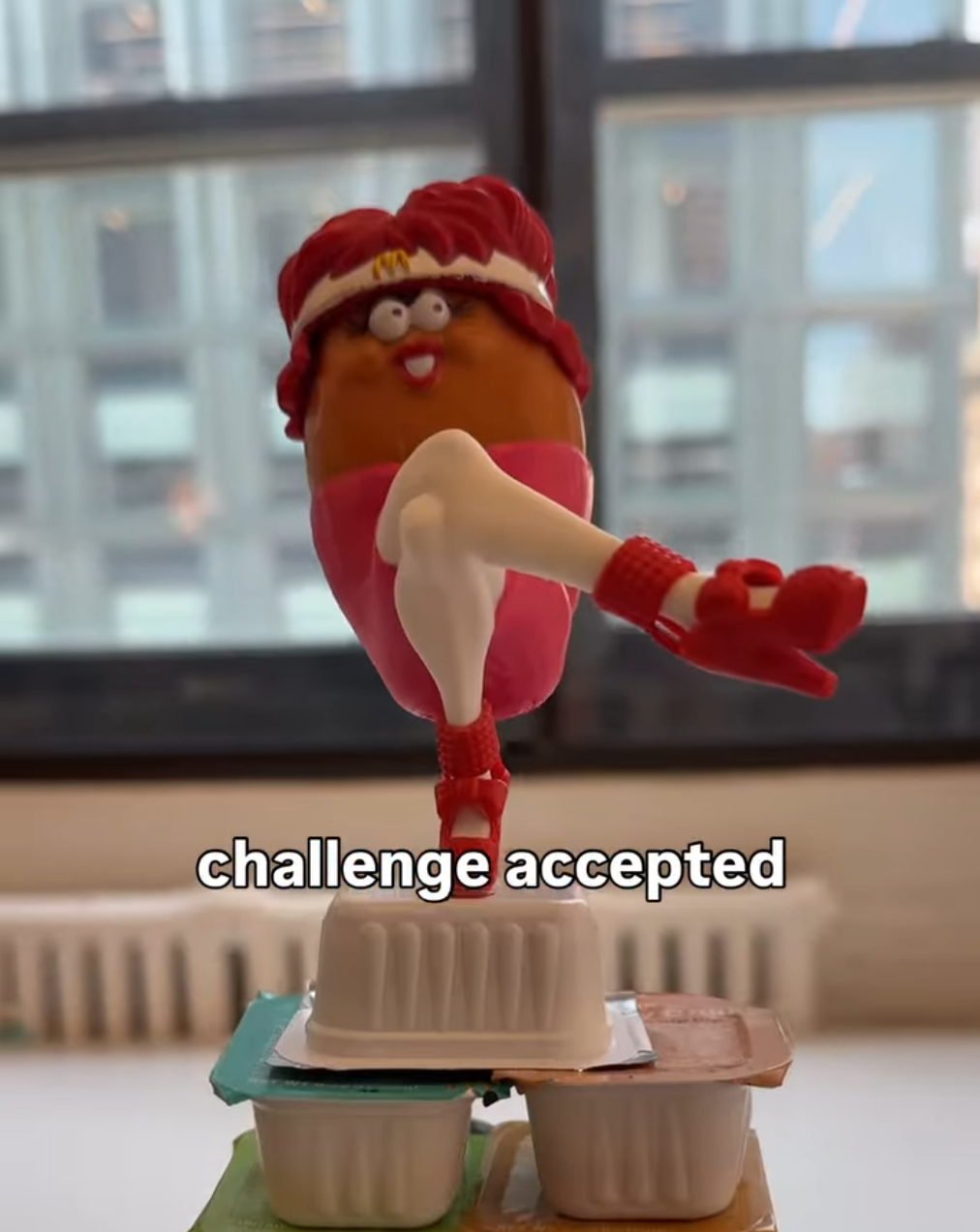  Client: McDonald’s / Agency: Wieden + Kennedy / Design + Fabrication  When a meme called the the Nicki Minaj Challenge was trending, inspiring people to pose wearing heels in a specific way, we decided to create a McNugget version. In less than 48 h