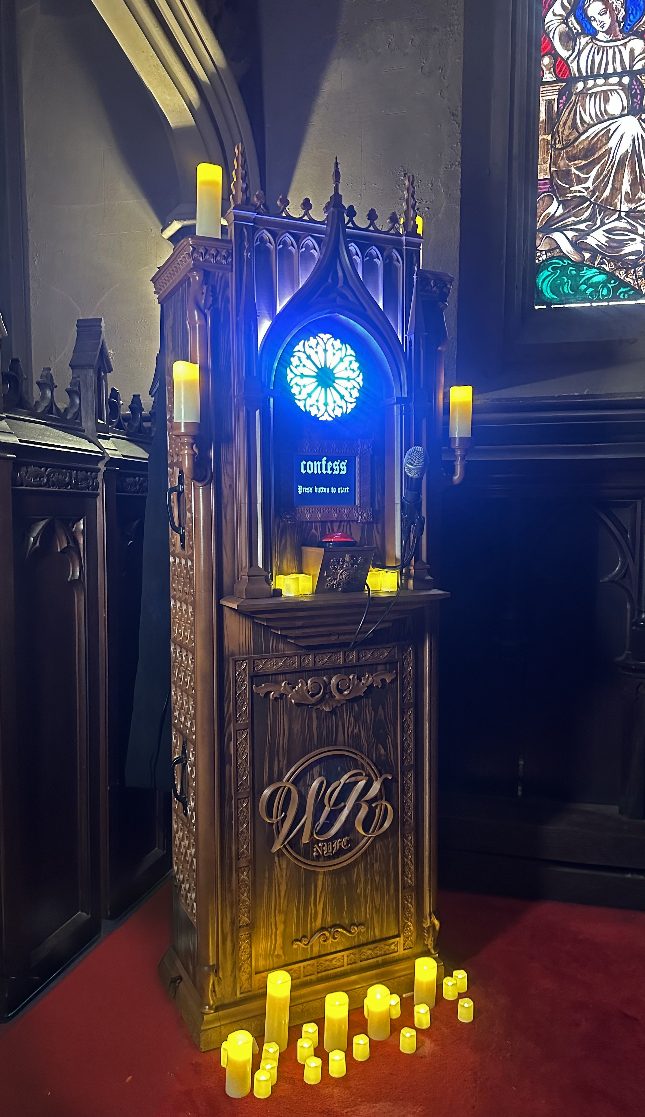  In-house Production / Wieden + Kennedy / Creative Engineering, Design + Fabrication   The W+K Confessional  is an interactive video confession booth created for WKNY’s 2025 Founder’s Day Celebration. The ornate details of the installation were desig