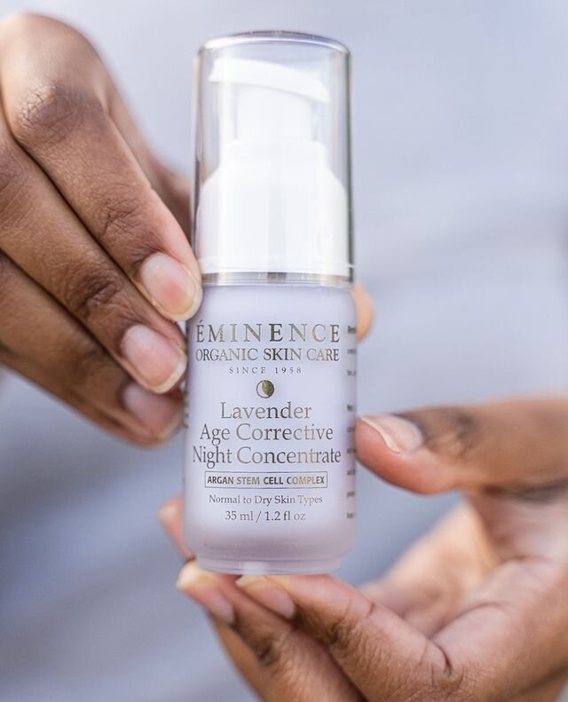 Hydrate and replenish your skin&rsquo;s appearance with this overnight treatment. Lavender Age Corrective Night Concentrate helps to improve elasticity, revealing smooth and firmer-looking skin💜⁠ @eminenceorganics