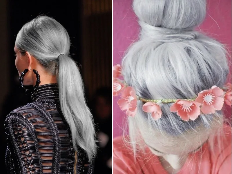 4. The granny hair trend has a strong air of feminism, don’t you think? Women always tried to hide their natural color which traitorously demonstrated their age. Now even the youngest cutie-pie dreams to become silver-headed to show off that woman are free to be beautiful the way she wants. Not bad.