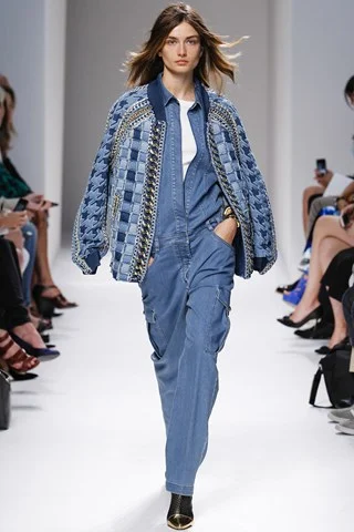 Eighties Denim A fan of the decade that taste forgot, Rousteing picks only the very best Eighties details for his collections: step up this Flashdance meets George Michael bomber beauty. We would. We really would.