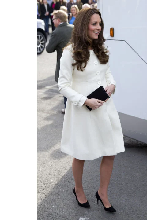 What: JoJo Maman Bébé dress When: March 12 Where: Visiting the set of Downton Abbey GETTY