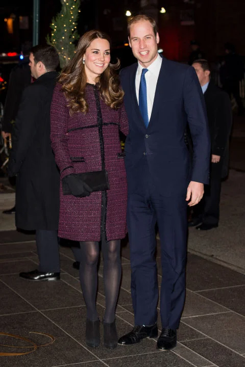 What: Seraphine coat When: December 7 Where: Arriving at the Carlyle Hotel in New York with Prince William. GETTY IMAGES
