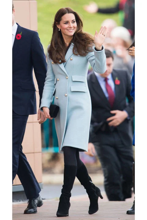 What: Matthew Williamson coat When: November 8 Where: Visiting the Pembroke Refinery in Wales GETTY IMAGES