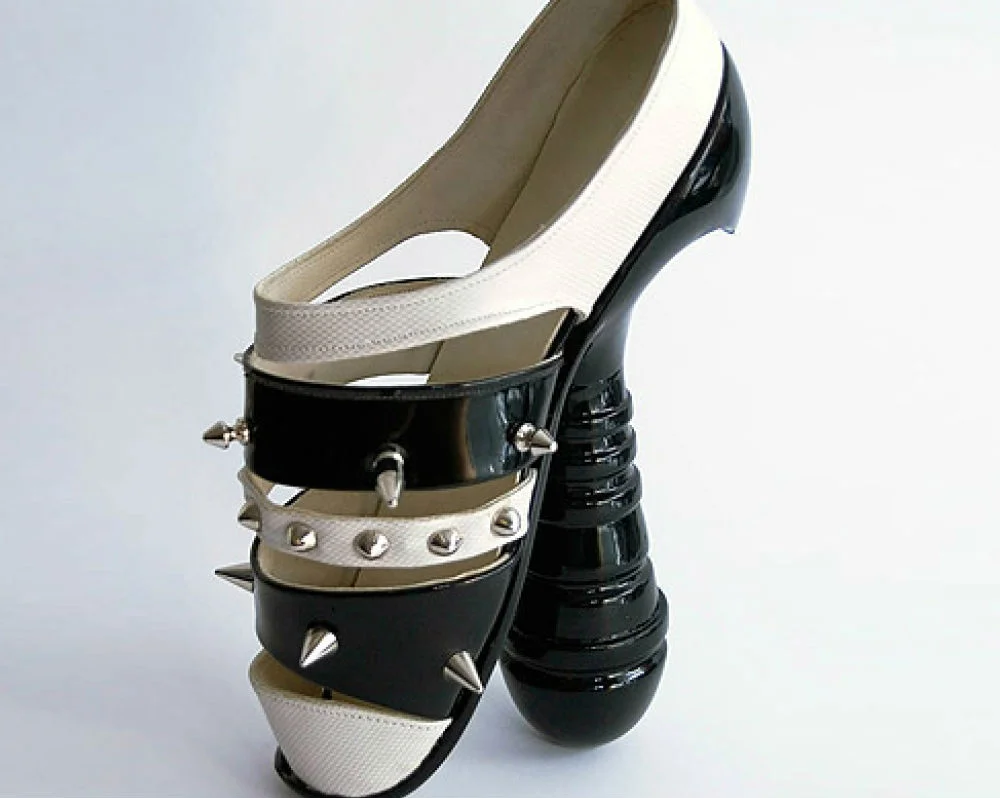 8. These are a little naughtier than your standard heel. They’re a little intimidating, with spikes and a d*ck as your only heel support, but it can be a feminist statement if you want it to! The heel is also removable and high quality resin, so if you’re in desperate times…