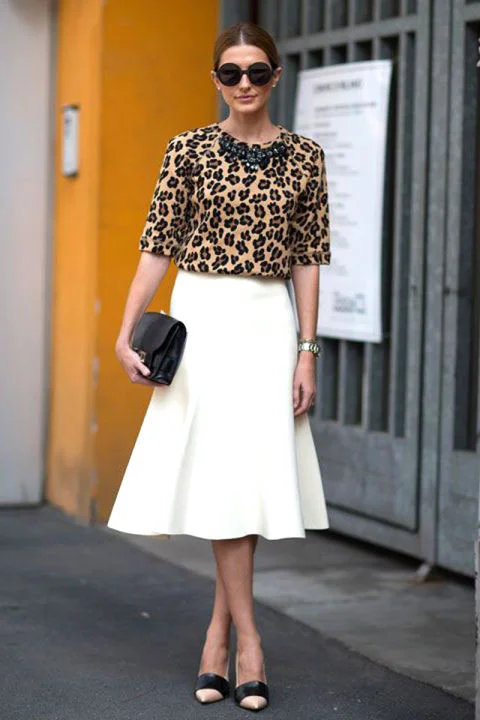 Prints are the easiest way to make an outfit tired. What you love one season will make you dated the next. Stick to solids—with a healthy dose of spots here and there.