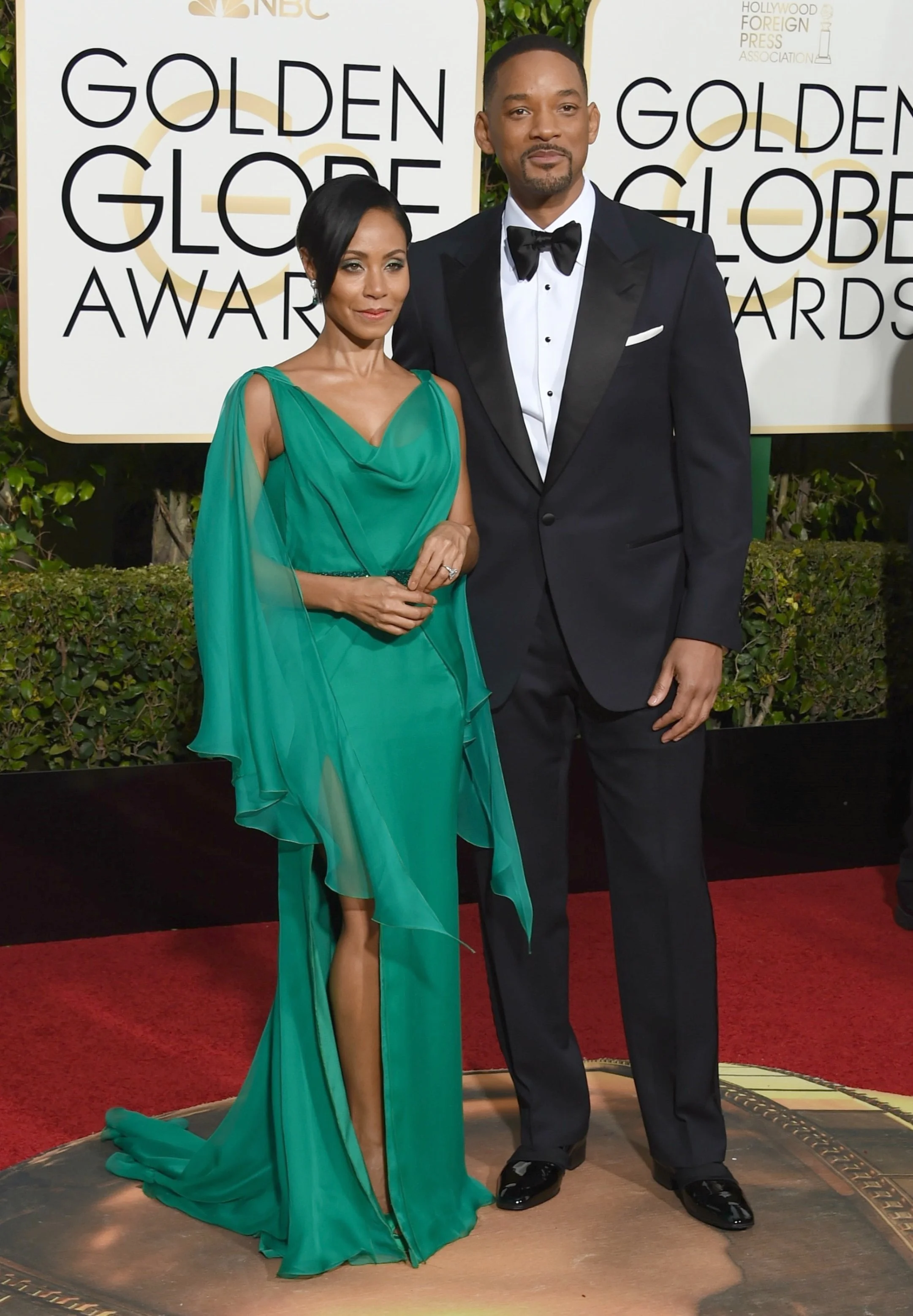 Will Smith, and Jada Pinkett-Smith in Versace
