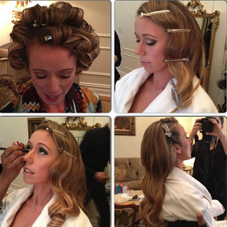 Behind the scenes hair & makeup with Our Lovely Bride Charlotte / Plaza Hotel NYC November 2013 / Wedding Planner, David Tutera