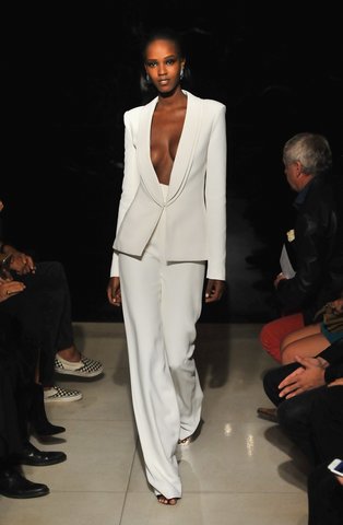 Brandon Maxwell The stylist behind Lady Gaga ’s make-under is also responsible for creating this elegant alternative for the androgynous bride. Photo: Getty Images for Brandon Maxwell
