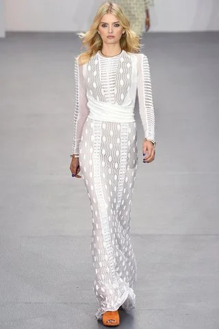 Issa Channel your inner Duchess— Kate Middleton wore the label in her engagement pictures—with this graphic floor-length dress fit for a field ceremony at Glastonbury with Wellies or with heels at Kensington Palace. Photo: Indigitalimages.com