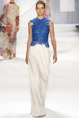 Monique Lhuillier Blossom in something blue from the master of weddings. Photo: Indigitalimages.com Photo: Indigitalimages.com
