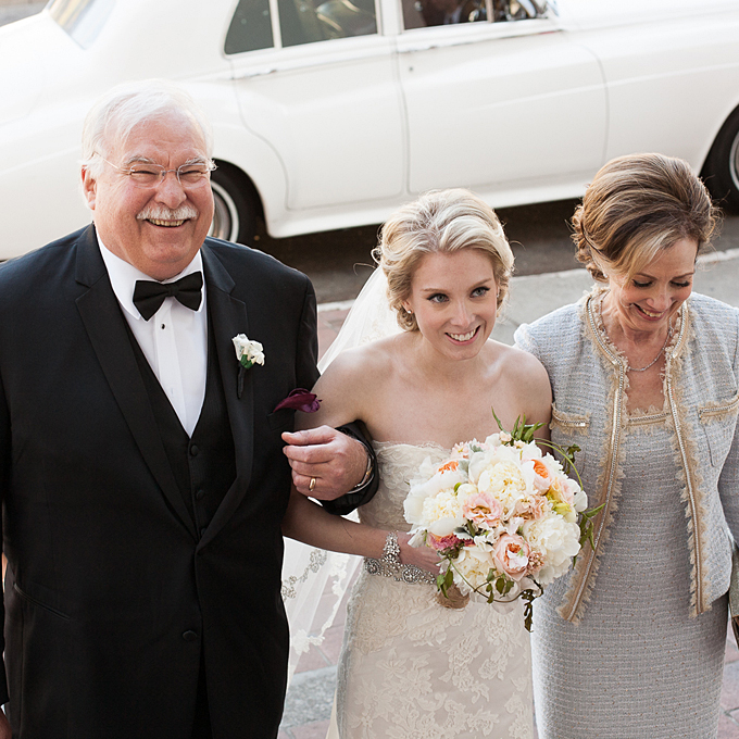 San Francisco's Asian Art Museum was the home of Danielle and Jonathon's sophisticated wedding reception, while the historic Mission Dolores Catholic Church hosted their ceremony. For the entirely elegant affair, Danielle's mom donned a pale blue tweed dress and jacket trimmed with beige chiffon. See more mother-of-the-bride dresses with jackets. View more photos from Danielle and Jonathon's wedding. Photo: Sarah Peet Photography