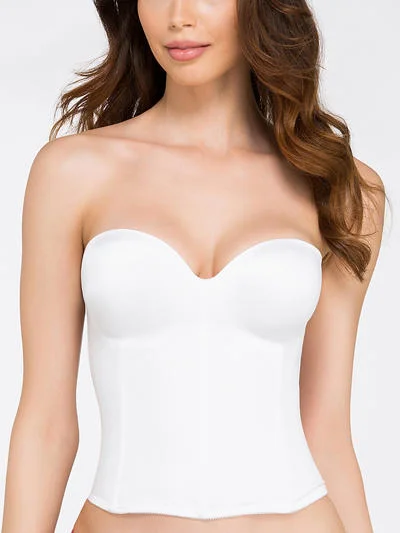 The essential: A bra with grips on the inside is one possible solution to the elusive slipping strapless bra; another answer is the longline bra. This is a bra that's attached to a corset-like bodice, which gives it more support against slippage since it wraps around your waist. Dominique longline smooth strapless bra, $71, BareNecessities.com