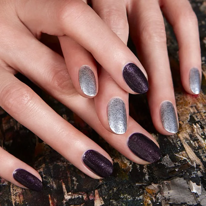 An alternating black-and-silver manicure. Photo: Jin Soon Choi via Instagram
