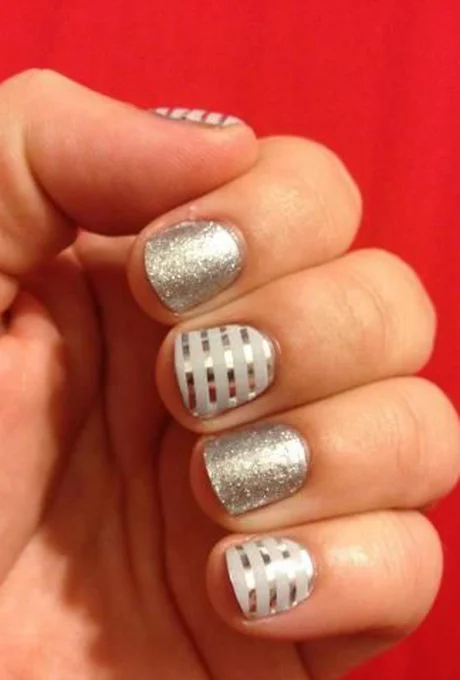 An alternating black-and-silver manicure. Photo: Jin Soon Choi via Instagram