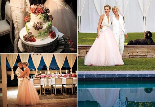 Similar to Chelsea Clinton’s wedding, Ellen and Portia’s wedding in 2008 was also very simple, romantic, and very intimate. Which is also why so many people have talked about it. Their dogs were present at their wedding, and were sitting with them as well. And instead of standing, they chose to sit all throughout the ceremony too.