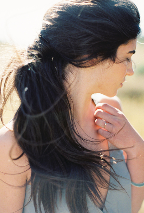 Texturize your low, natural ponytail for a bohemian-goddess finish. Photo: Erich McVey