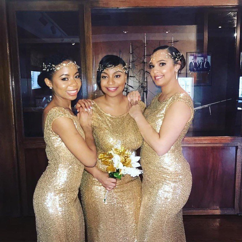 Thanks for booking us @yourbestfriendbrittany ! You had one of The Hottest Bridal Party to date! The Ladies, dresses and crowns were SOOO LIT!!! Glad we got to be your glam squad on such a special day! 📸 the Gorgeous @ash_be_knowin 💍👑💍 #GoldenLov