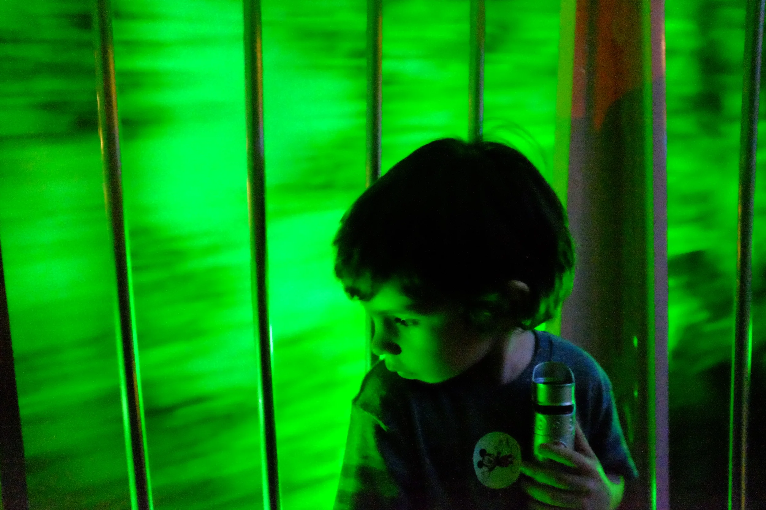 The last ride of the trip was the Casey Jr. Train, note Jack clutching his light sabre for dear life