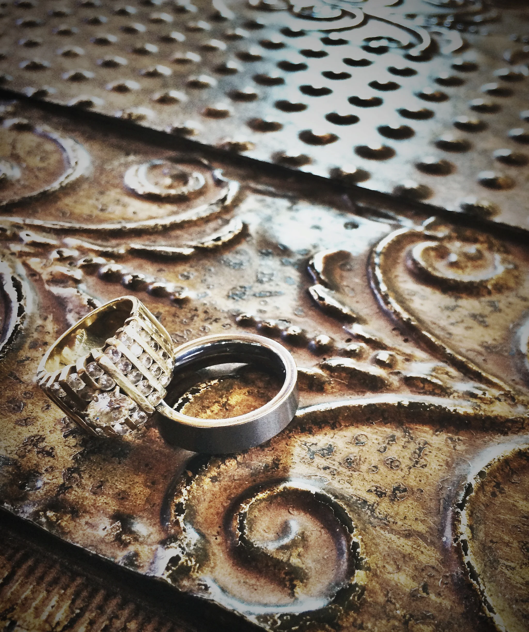 Product Stylist Ashley Paulus photographs her parents wedding rings with her iPhone and natural light. 