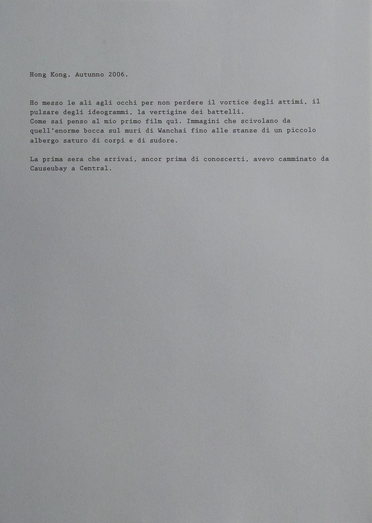 Hong Kong. Autumn 2006