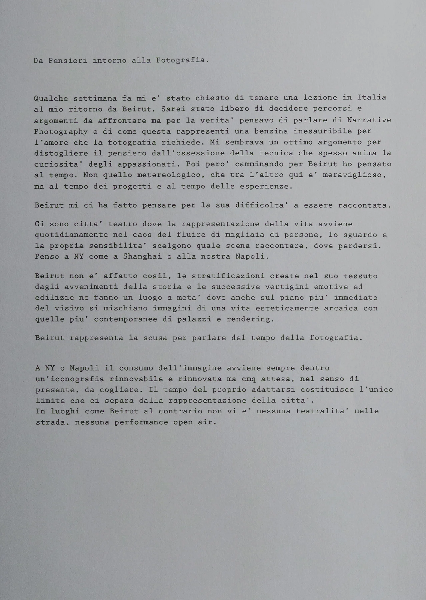 Thoughts about photography