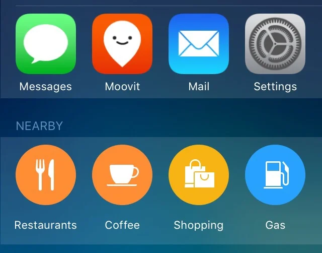The new "nearby" feature for iOS9