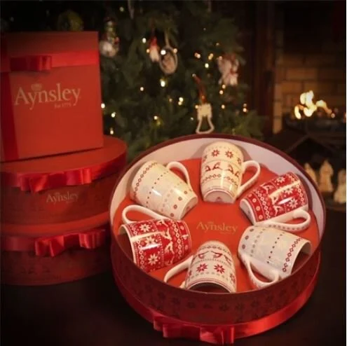 Aynsley fairisle mugs set.JPG