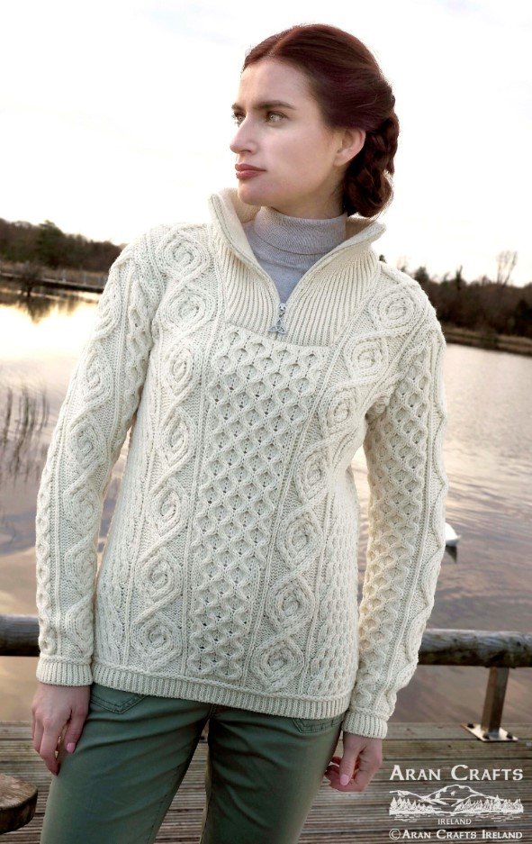 Headford Luxurious Half Zip Sweater from Aran Crafts Ireland