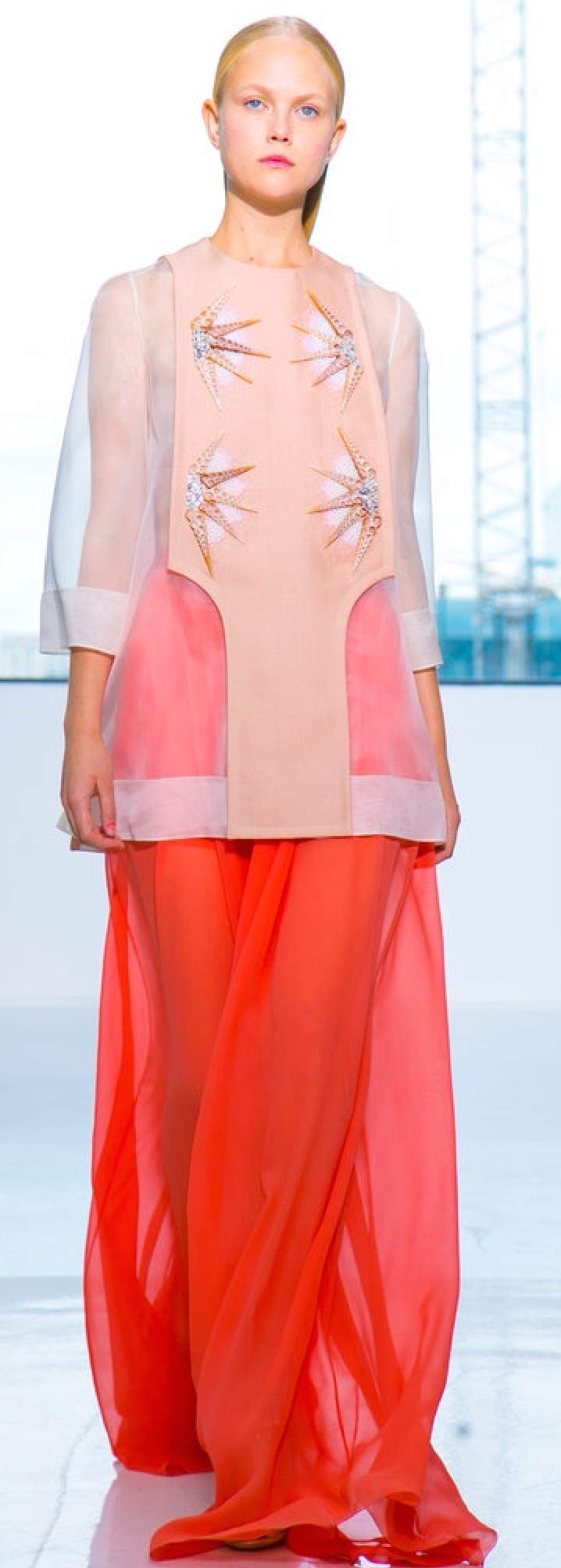 I love the subtlety of this dress...it's sheer everywhere except the front, which while opaque gives the illusion of two pairs of hands. Very Sexy. (Delponzo)