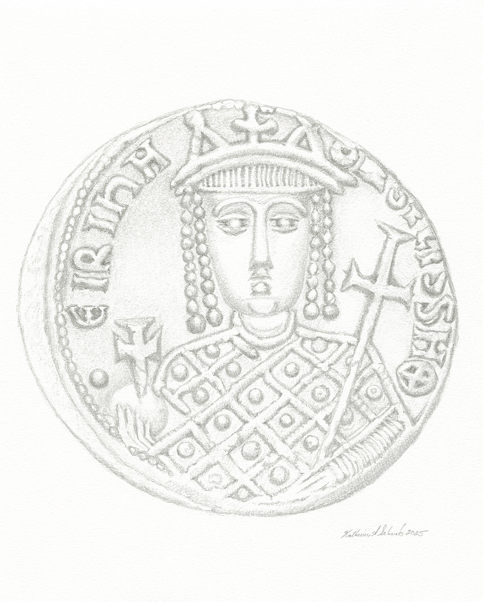 Byzantine Coin, with St. Eirene the Athenian