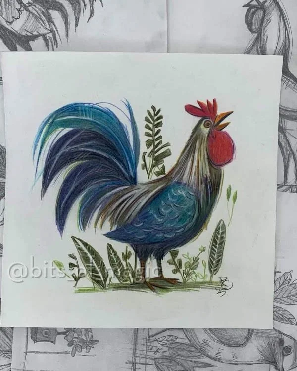 How about some chickens today? Roosters, hens...no little ones.  I should draw some little chicken families!
Sorry it&rsquo;s not more exciting.  I&rsquo;m trying to get into a routine of posting again.  there&rsquo;s no rhyme or reason...yet. Hopefu