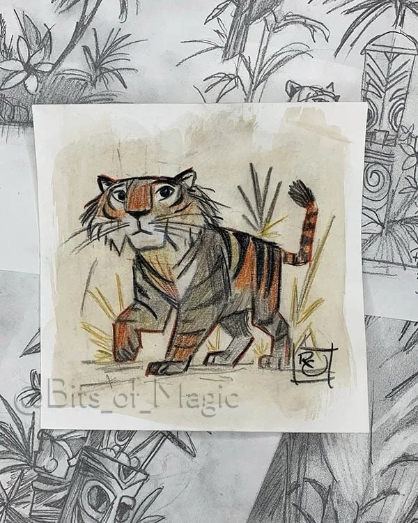 Here&rsquo;s a little tiger for your Sunday.  I hope it&rsquo;s much nicer there than it is here. 
I have a big stack of tigers.  I don&rsquo;t know if people even like tigers...but I do.  And tiki&hellip;is that still a thing? (I always want to draw