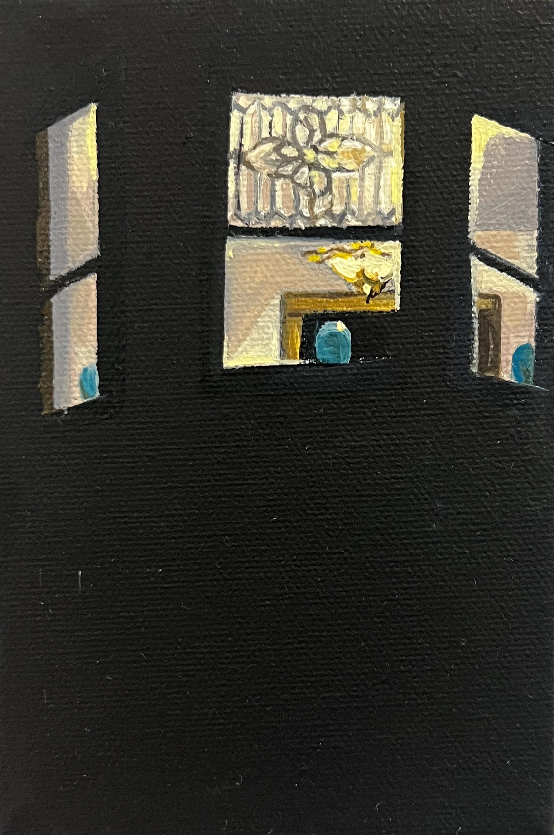 Jade Vase_Upper Apartment, 2022, oil on canvas, 4 x 6 inches