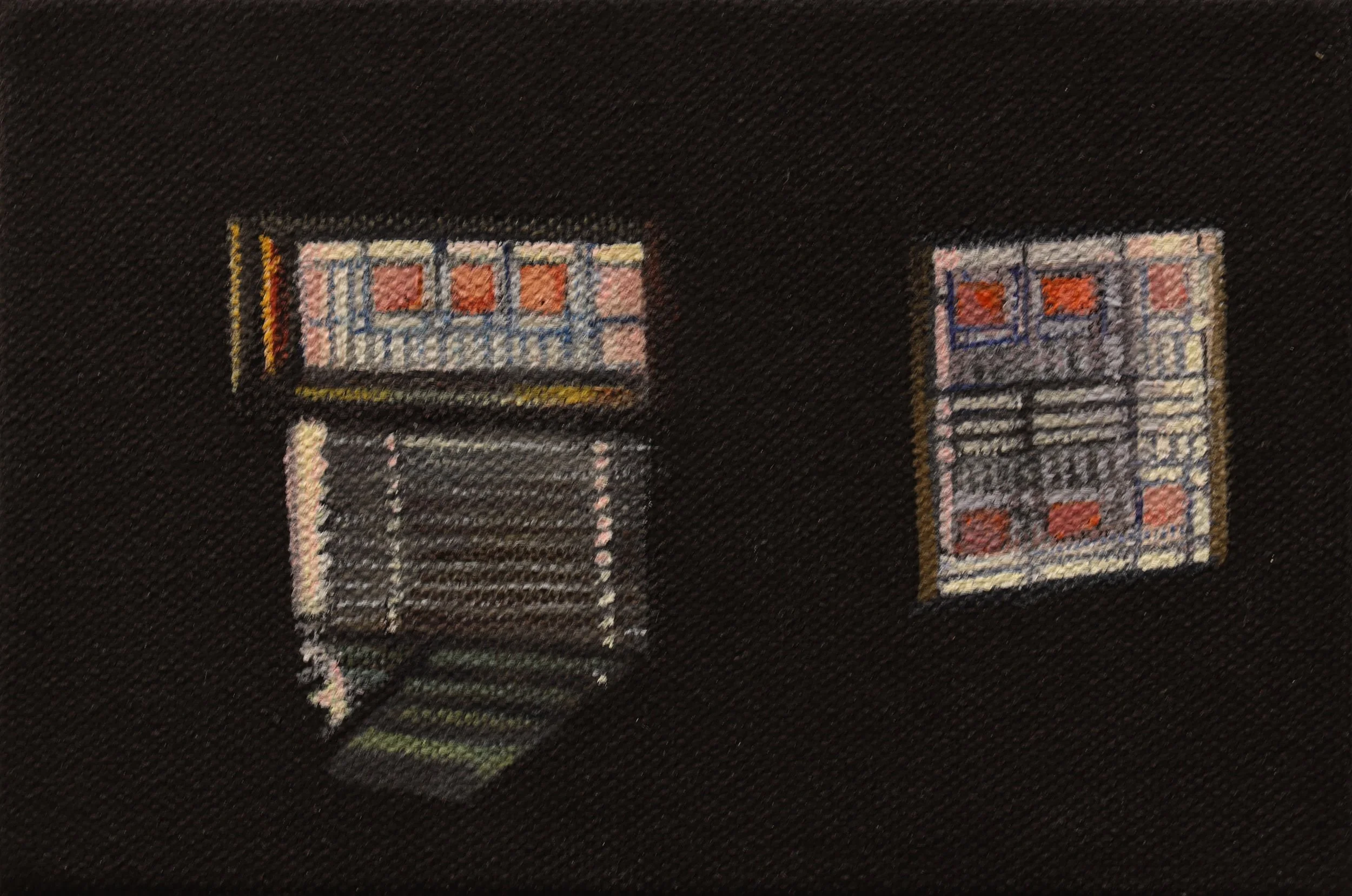 10.17.2022, 3649 7:26 PM, 2023, oil on canvas, 4 x 6 inches
