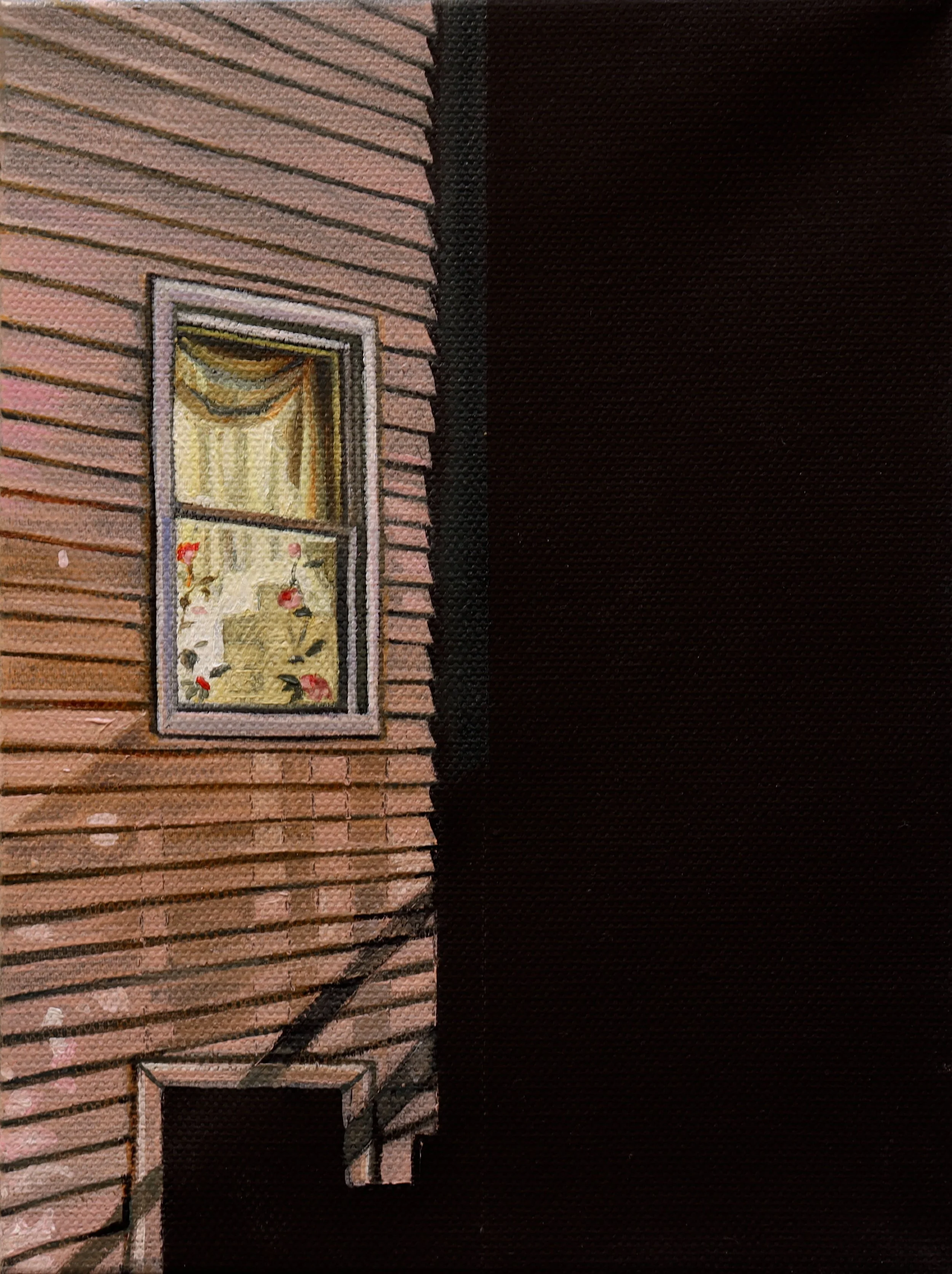 Climbing Roses, 08.30.2023, 2024, oil on canvas, 6 x 8 inches