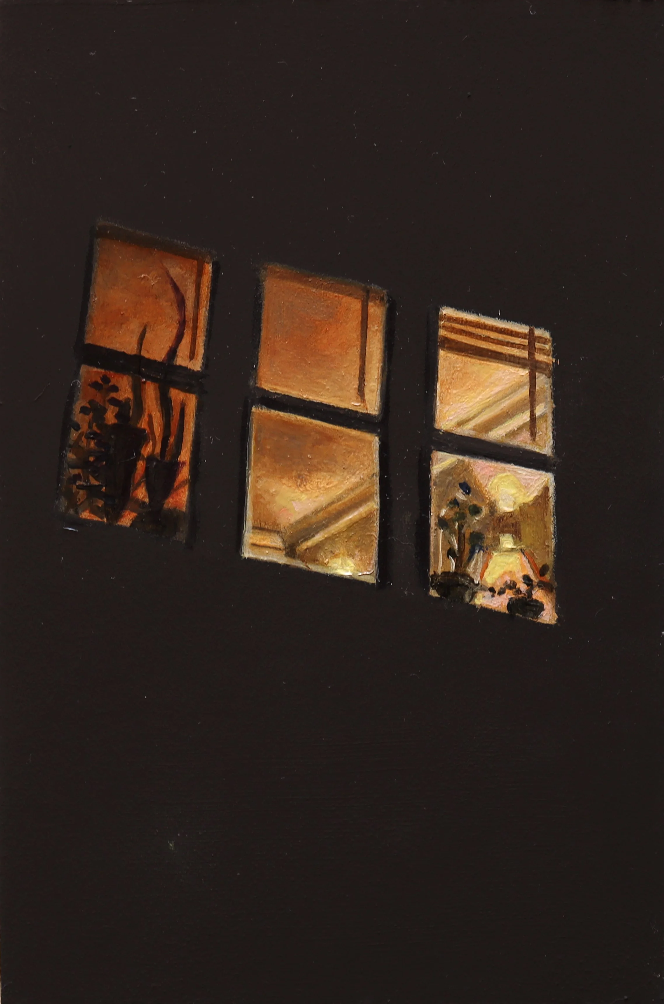 10.29.2024, 7:36 PM, Chicago, 2025, oil on wood panel, 4 x 6 inches