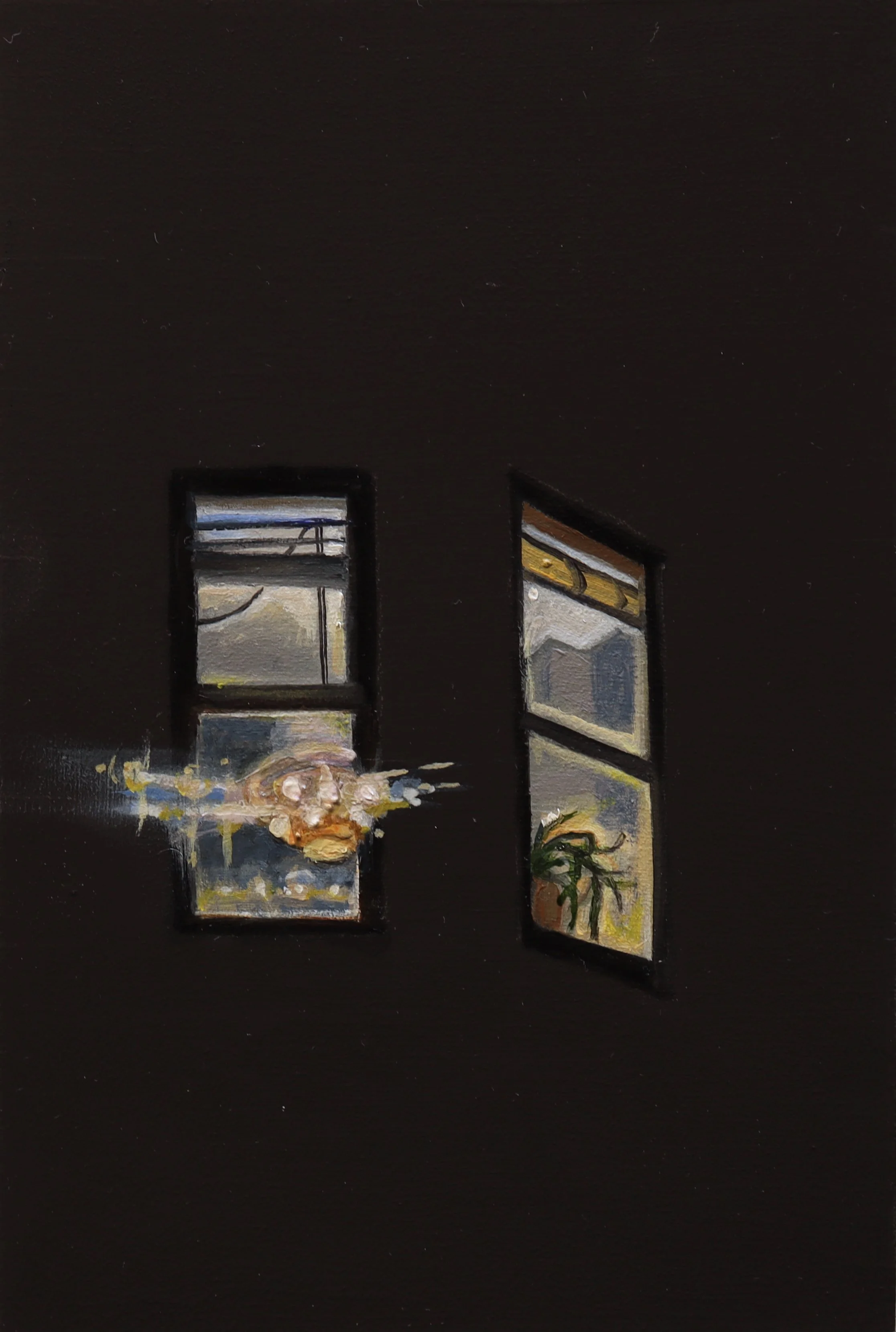 03.01.2025, Chicago- Lincoln Park, 2025, oil on wood panel, 4 x 6 inches